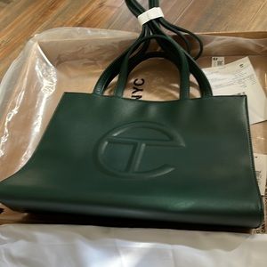 100% Authentic Telfar Medium Shopper In Dark Olive